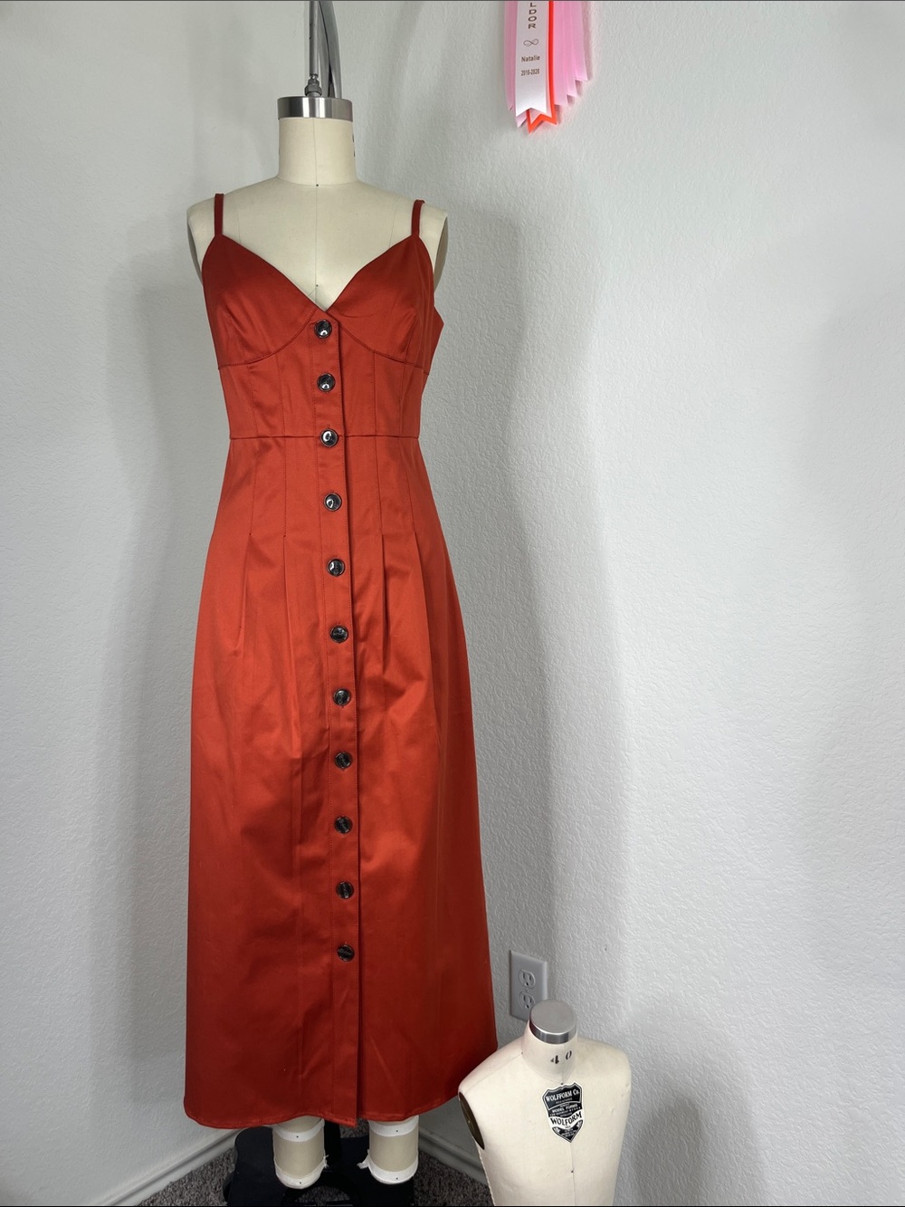 J Crew Button Front Stretch Twill Midi Dress Tailored Darted V Neck - Picture 2 of 12